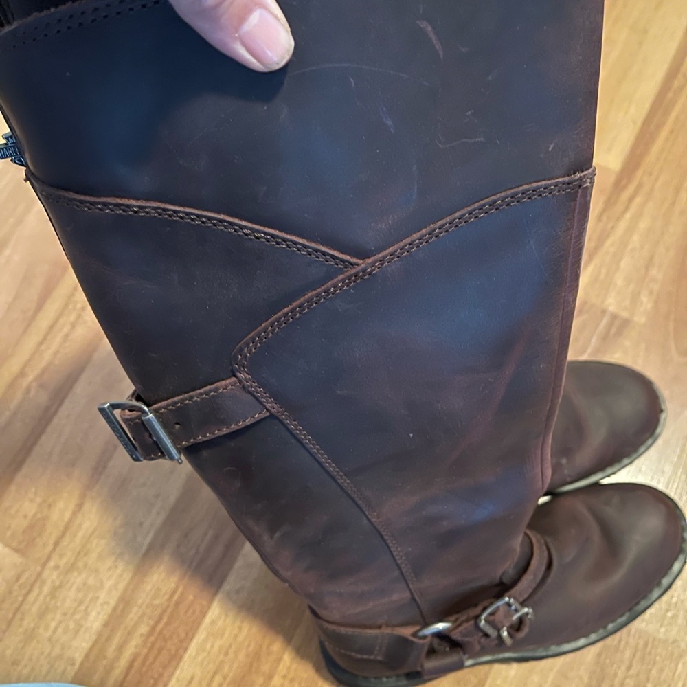 Harley Davidson brown leather tall boots size 6 women’s